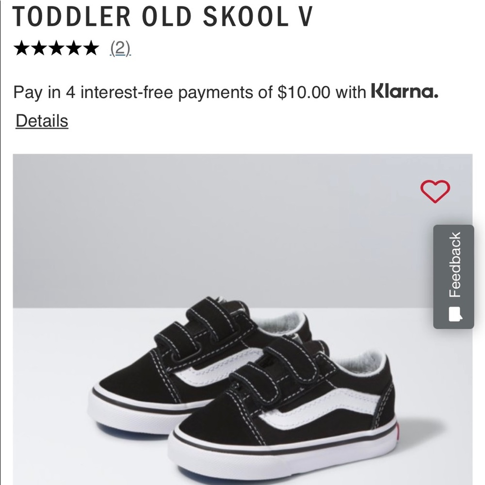VANS Toddler Old Skool V Size 2